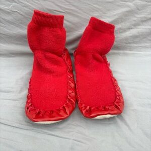 Hanna Andersson Kids Red Sock Slippers Size 1-3 Youth